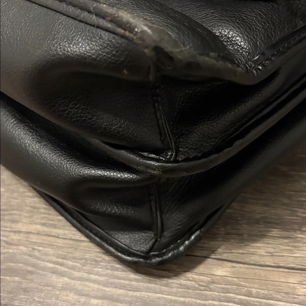 Sleek Black Leather Briefcase for Men